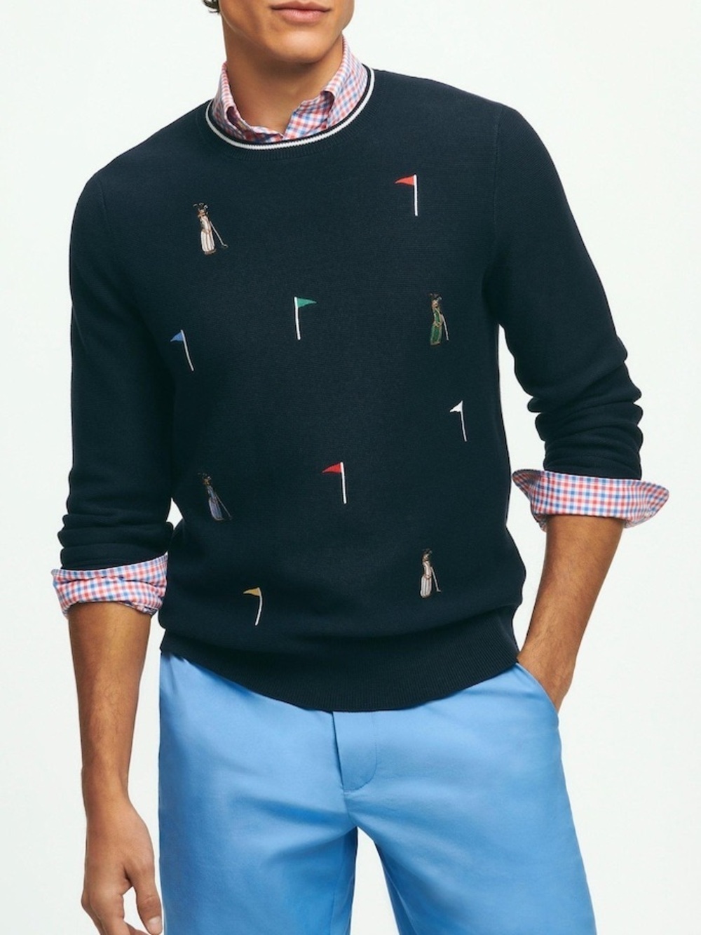 NWOT Brooks Brothers Embroidered Golf Sweater Size Large Men’s